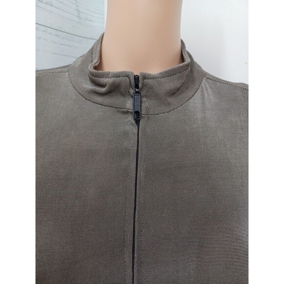Private Edition by Chicos Jacket Full Zip Slinky Acetate Brown Top Sz 3 L - Picture 2 of 10
